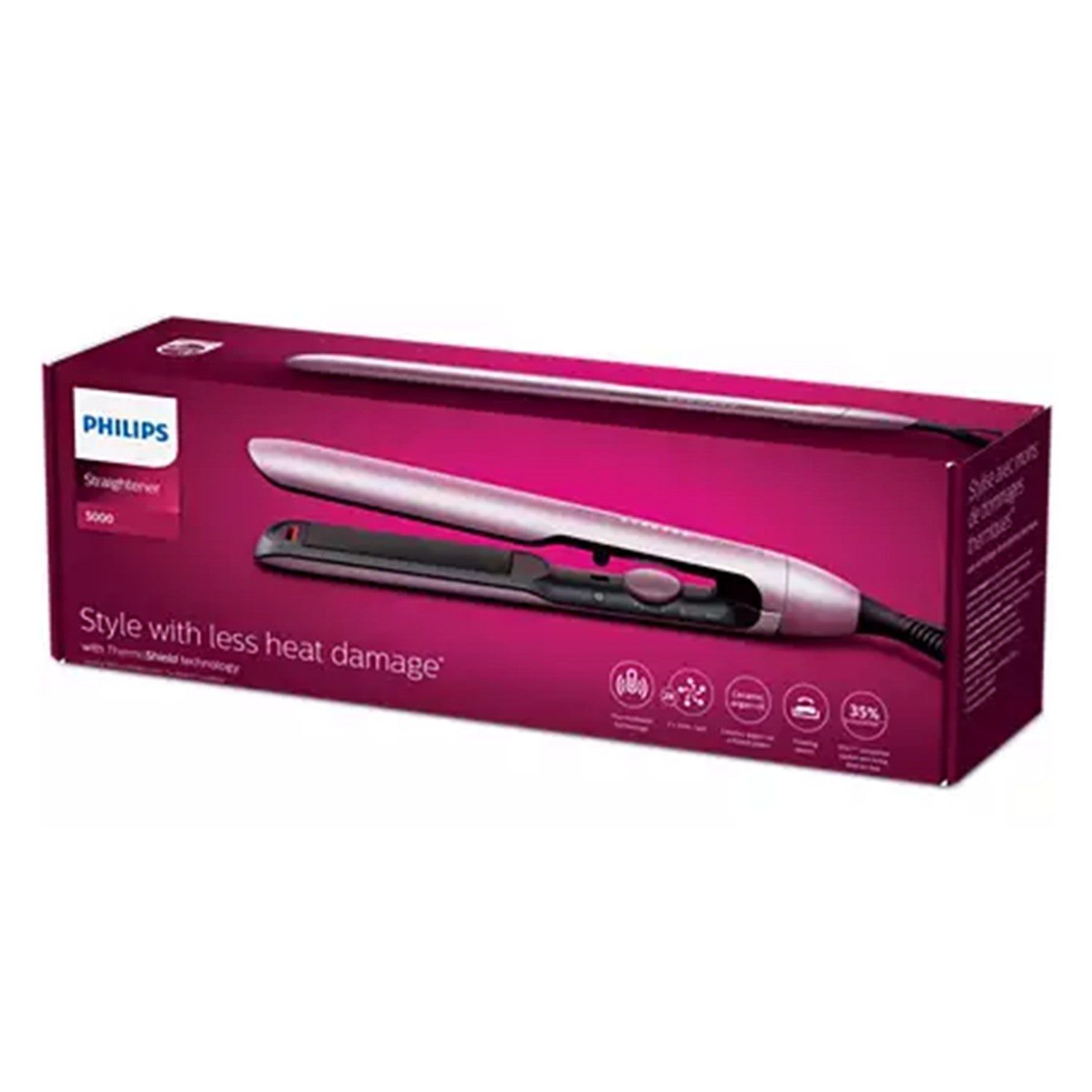 Philips 5000 series BHS530/00 hair styling tool Straightening iron Warm Silver 1.8 m_3
