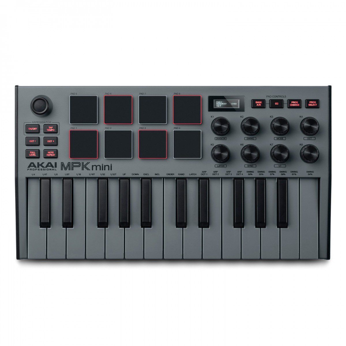 AKAI MPK Mini MK3 Control keyboard Pad controller MIDI USB Black, Grey
