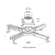Maclean MC-913 Universal Projector Bracket Ceiling Mount Adjustable Steel Tilting Rotatable 35kg
