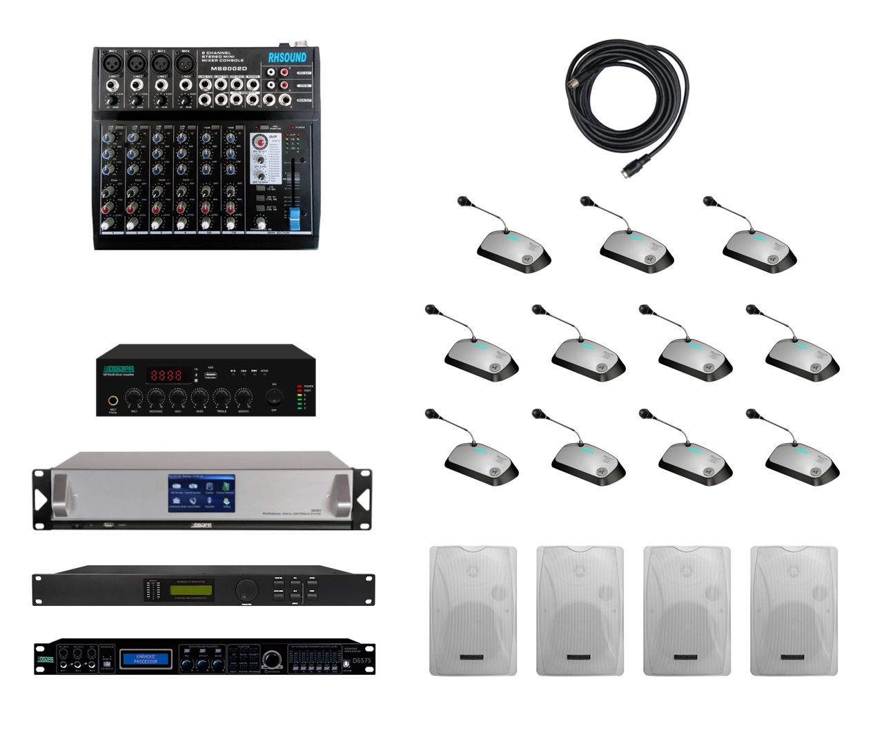 Solutie Audioconferinta cu 11 microfoane si sonorizare 120W