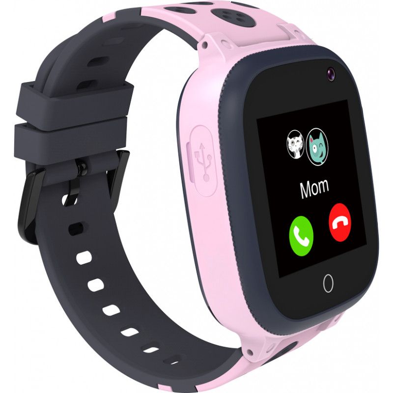 Kids smartwatch, 1.44 inch colorful screen, GPS function, Nano SIM card, 32+32MB, GSM(850/900/1800/1900MHz), 400mAh battery, compatibility with iOS and android, Pink, host: 52.9*40.3*14.8mm, strap: 230*20mm, 42g_1