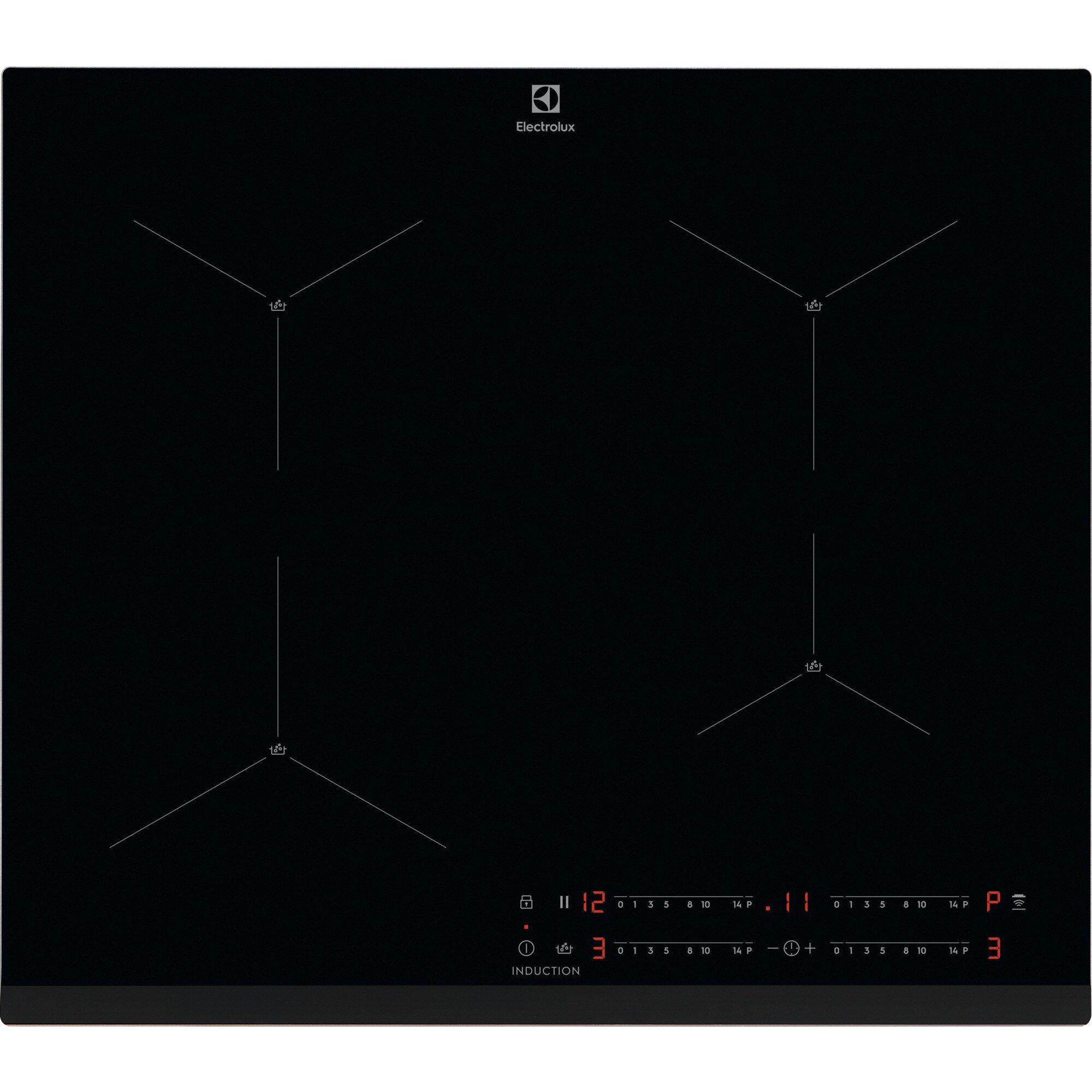 Electrolux EIS62443 Black Built-in Zone induction hob 4 zone(s)
