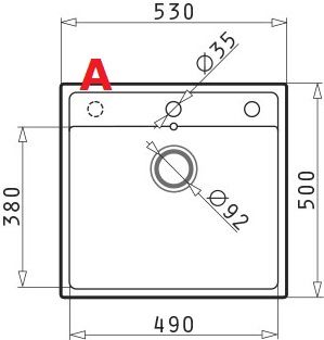 PYRAMIS CAMEA (53x50) 1B granite sink 070007801 sand beige