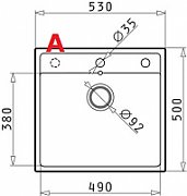 PYRAMIS CAMEA (53x50) 1B granite sink 070007801 sand beige