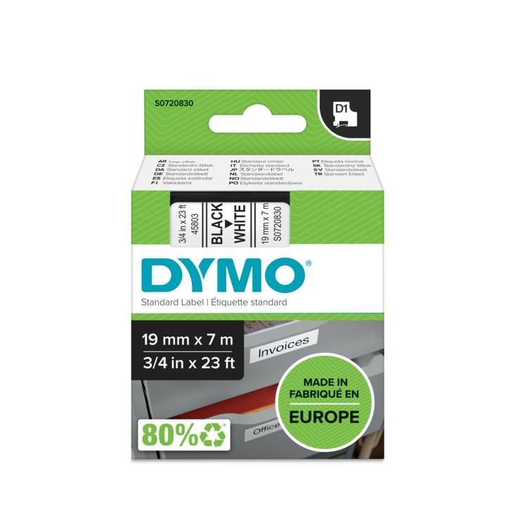 DYMO D1 Standard - Black on White - 19mm_2