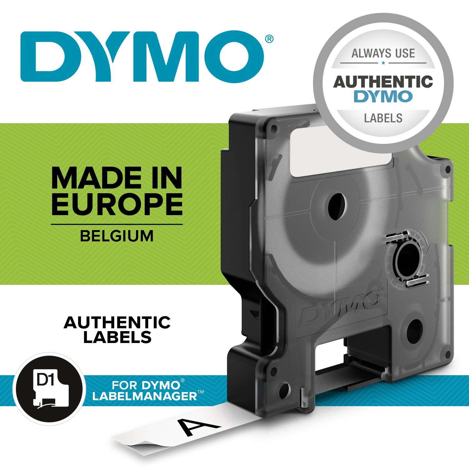 DYMO D1 Standard - White on Black - 12mm_8