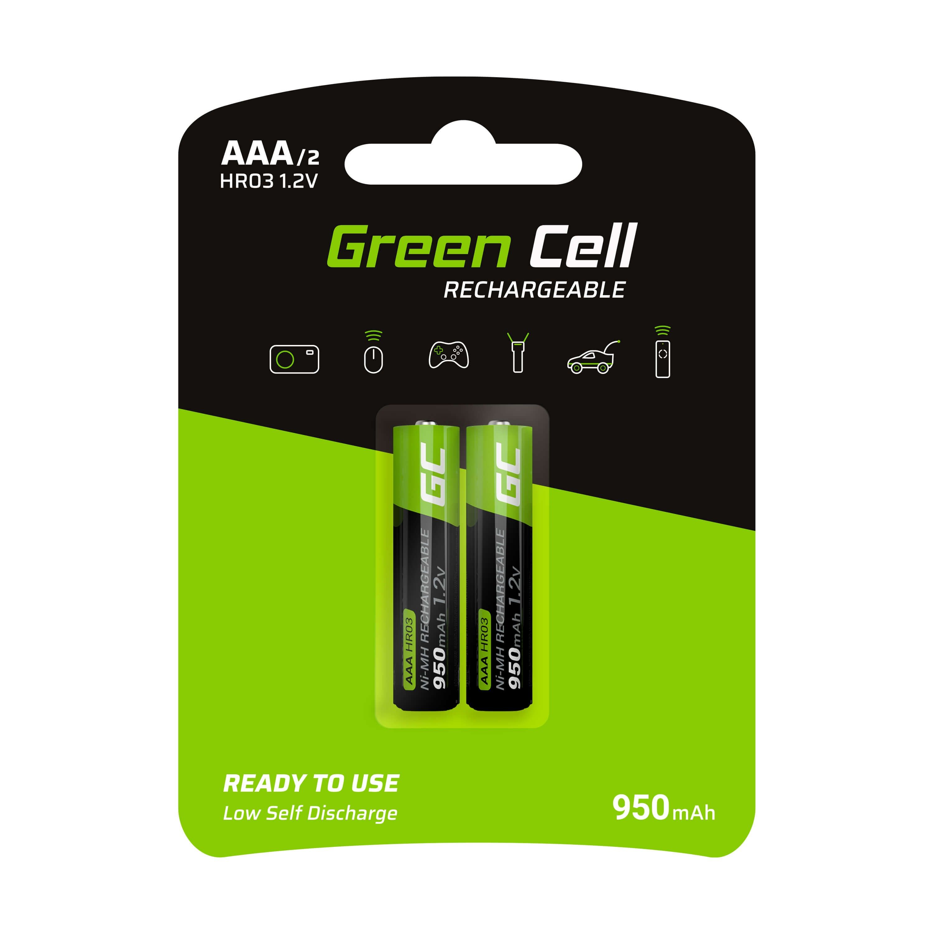 Green Cell GR07 household battery Rechargeable battery AAA Nickel-Metal Hydride (NiMH) 2X AAA R3 950MAH