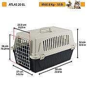FERPLAST Atlas 20 EL - pet carrier, grey black