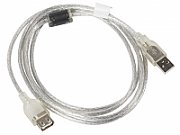 Lanberg CA-USBE-12CC-0018-TR USB cable 1.8 m USB 2.0 USB A Transparent