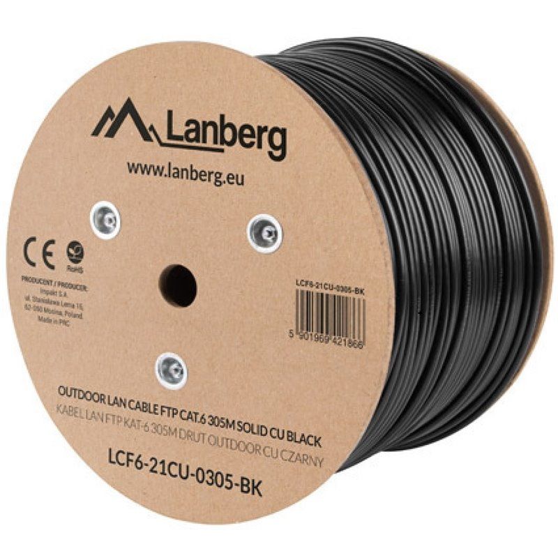 Lanberg LCF6-21CU-0305-BK networking cable Black 305 m Cat6 F/UTP (FTP) outdoor