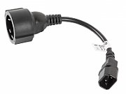 Lanberg CA-C14E-10CC-0018-BK power cable Black 0.18 m C14 coupler