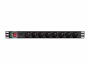 LANBERG POWER STRIP PDU RACK 19  (1U, 16A, 6X 230V PL, 2m)