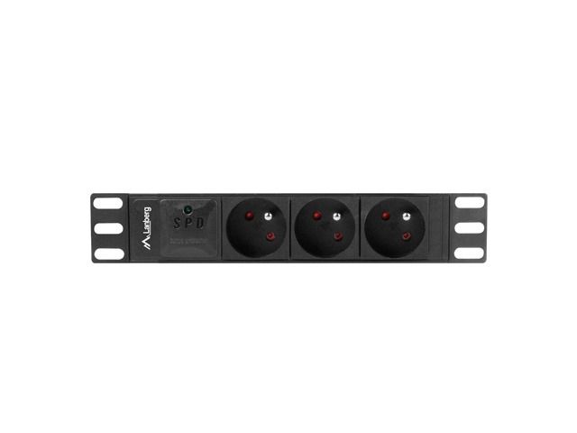 LANBERG 10  RACK POWER STRIP (1U, 16A, 3X 230V PL)