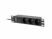 LANBERG 10  RACK POWER STRIP (1U, 16A, 3X 230V PL)