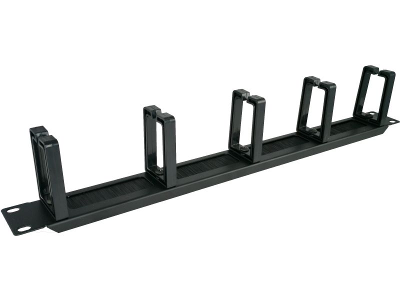 Alantec PK048 1U 19  cable organizer with brushed grommet, 5 plastic holders