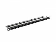 Patch panel Lanberg PPU6-0024-B, 19-inch, 0.5U, 24 prize RJ45 Cat.6, negru