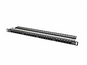 Patch panel Lanberg PPU6-0024-B, 19-inch, 0.5U, 24 prize RJ45 Cat.6, negru