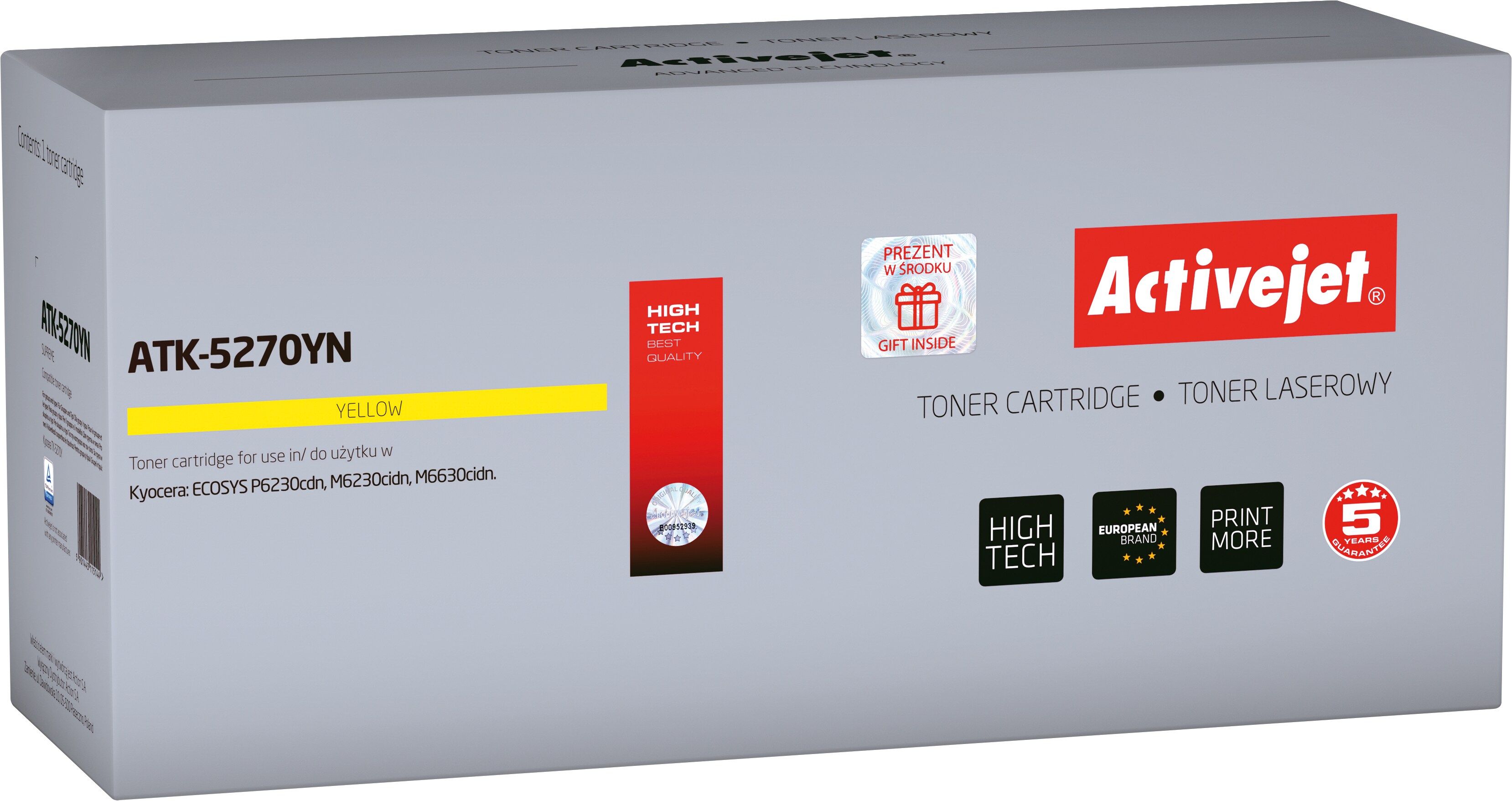 Activejet ATK-5270YN toner for Kyocera printer Kyocera TK-5270Y replacement Supreme 6000 pages yellow
