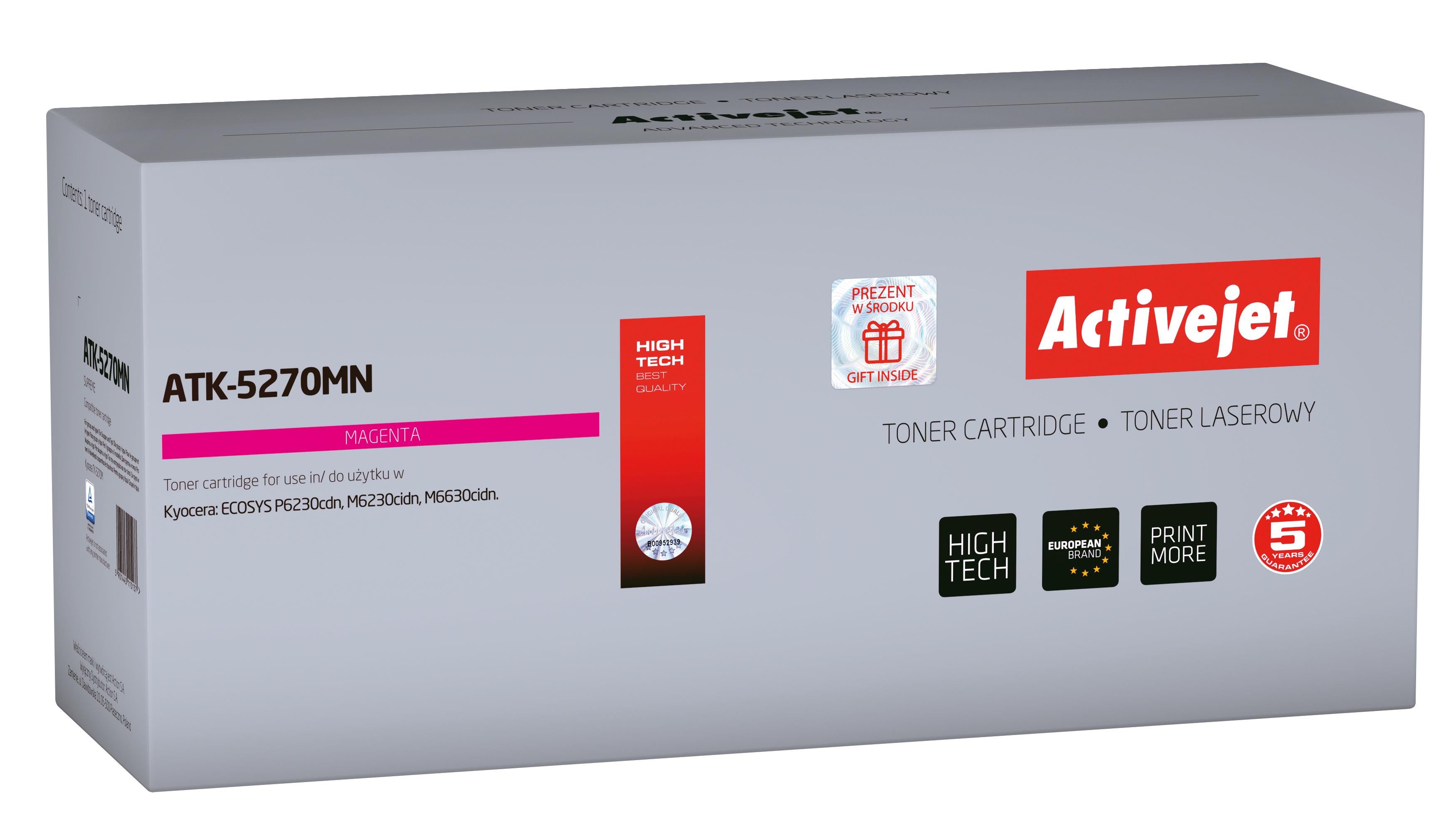 Activejet ATK-5270MN toner for Kyocera printer Kyocera TK-5270M replacement Supreme 6000 pages magenta