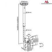 Maclean MC-504A B TV Ceiling Bracket 23-42  50 - 85 cm 30kg Black