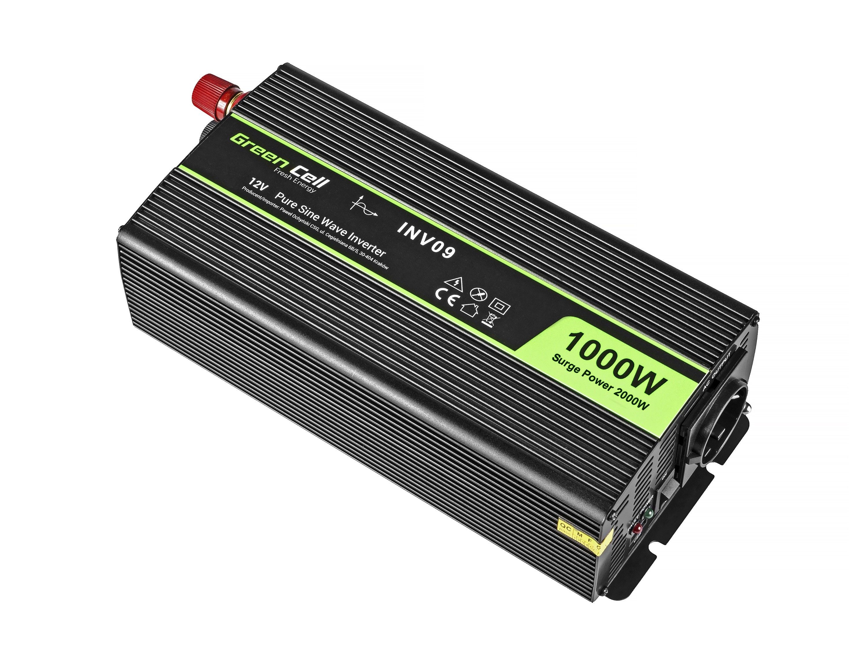 Green Cell INV09 power adapter/inverter Auto 1000 W Black_3