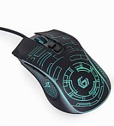 MOUSE GEMBIRD, gaming, cu fir, USB, optic, 3600 dpi, butoane/scroll 7/1, iluminare, cablu 1.5m, negru,  MUSG-RGB-01  (include TV 0.18lei)