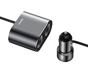 INCARCATOR AUTO Baseus High Efficiency, 2 x USB Output 5V/3.4A, 2 x bricheta auto, total output 96W, pt. bricheta auto, lungime cablu 60cm, argintiu  CRDYQ-0S  (include TV 0.18lei) - 6953156296930