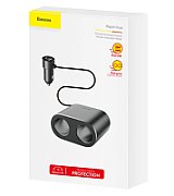 INCARCATOR AUTO Baseus High Efficiency, 2 x USB Output 5V/3.4A, 2 x bricheta auto, total output 96W, pt. bricheta auto, lungime cablu 60cm, argintiu  CRDYQ-0S  (include TV 0.18lei) - 6953156296930