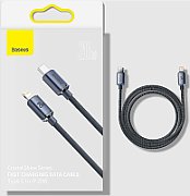 CABLU alimentare si date Baseus Crystal Shine, Fast Charging Data Cable pt. smartphone, Type-C la Lightning Iphone 20W, 2m, braided, negru  CAJY000301  (include timbru verde 0.25 lei) - 6932172602772