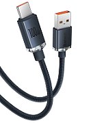 CABLU alimentare si date Baseus Crystal Shine, Fast Charging Data Cable pt. smartphone, USB la USB Type-C 100W, 1.2m, braided, negru  CAJY000401  (include timbru verde 0.25 lei) - 6932172602802