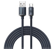 CABLU alimentare si date Baseus Crystal Shine, Fast Charging Data Cable pt. smartphone, USB la USB Type-C 100W, 2m, braided, negru  CAJY000501  (include timbru verde 0.25 lei) - 6932172602833