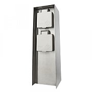 Priza pentru exterior Philips myGarden Rock, cu pin de impamantare, IP44, 2x module, culoare argintiu, material inox