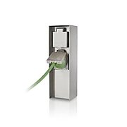 Priza pentru exterior Philips myGarden Rock, cu pin de impamantare, IP44, 2x module, culoare argintiu, material inox