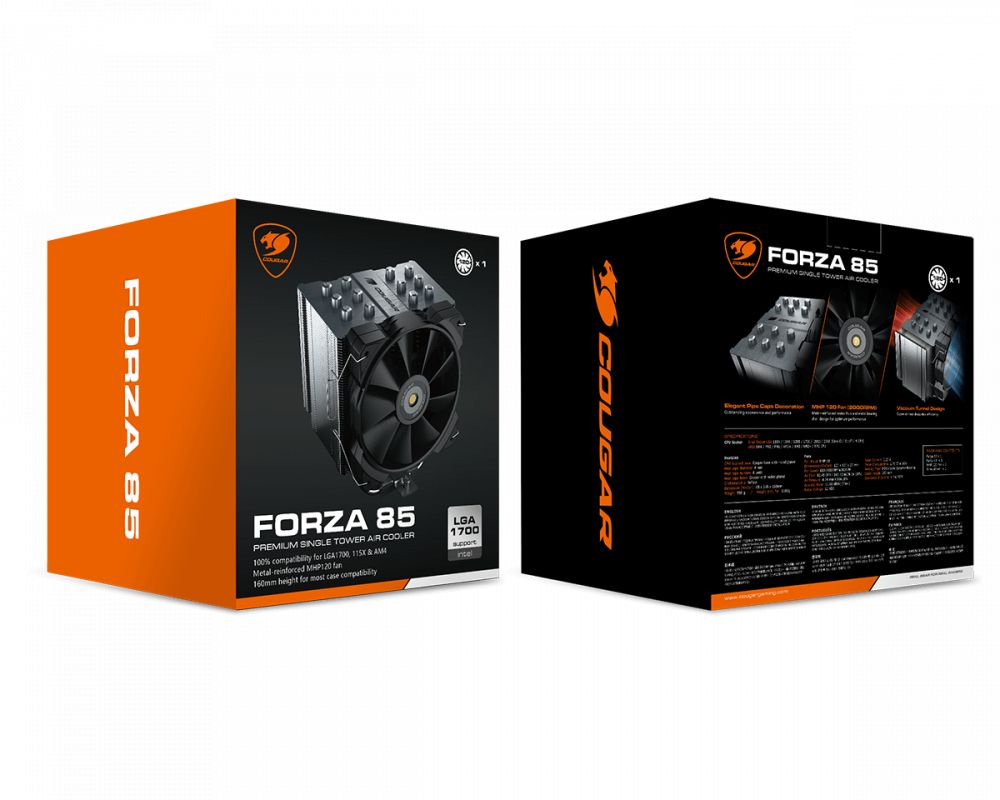 Forza 85 3MFZA85.0001 COUGAR Air Cooling Forza85/85x135x160mm/Reflow/HDB fans/1169g_2