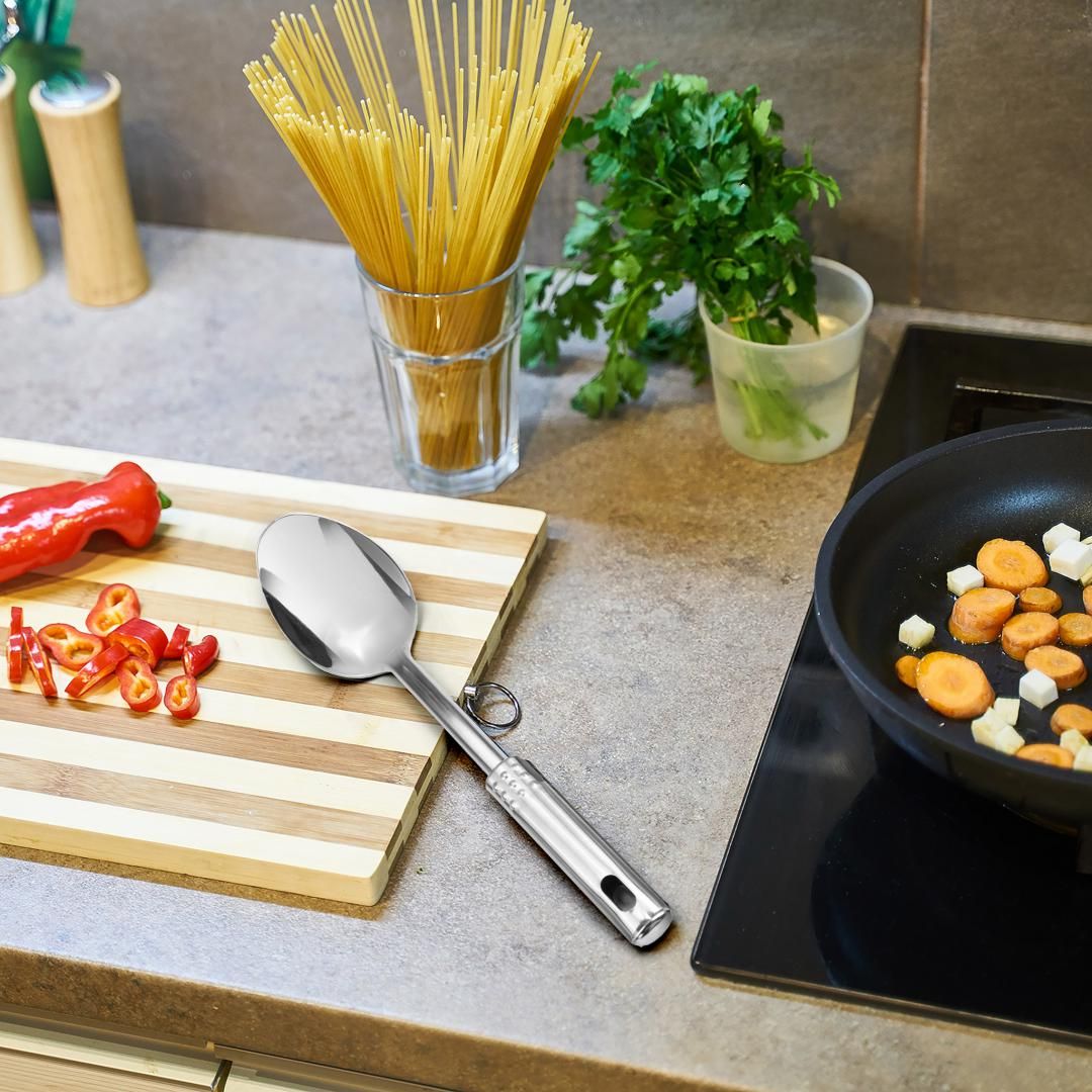  STAINLESS STEEL SPOON 31 x 7cm
Sizes: Width 7cm, Length 31 , height: 3cm
Weight : 65g 