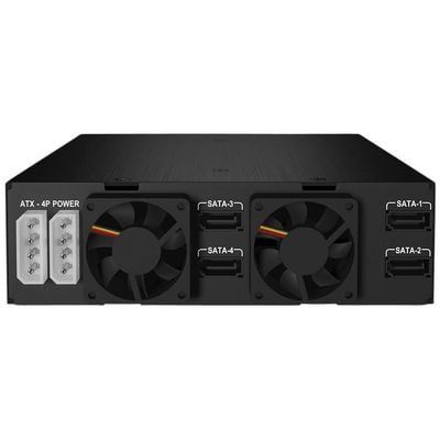 Wechselrahmen ICY-BOX 4-in-1 SATA/SAS Lock black 4x 2.5  SATA in 1x 5.25  Schacht