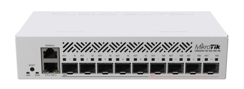 Switch Mikrotik CRS310-1G-5S-4S+IN, 1 porturi 10/100/1000 Mbps, 10/100/1000/10000 Mbps (SFP+)