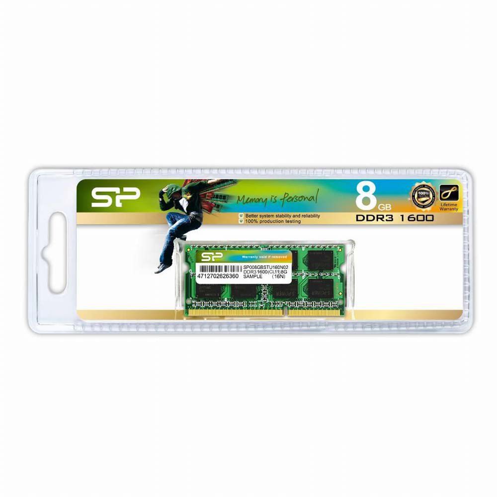 SILICONPOW SP008GBSTU160N02 Silicon Power DDR3 8GB 1600MHz CL11 SO-DIMM 1.5V_1