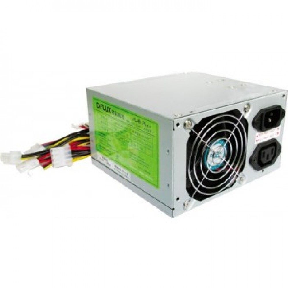 SURSA DELUX 450 (230W for 450W Desktop PC), Fan 8cm, Conector 20+4 pini, 2xSATA, 2xMolex, Switch ON/OFF 