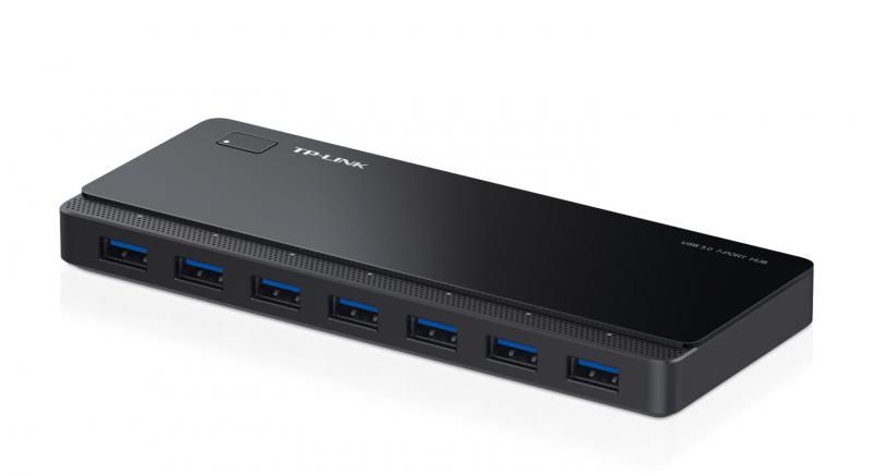 HUB extern TP-LINK, porturi USB: USB 3.0 x 7, conectare prin USB 3.0, alimentare retea 220 V, cablu 1 m, negru 