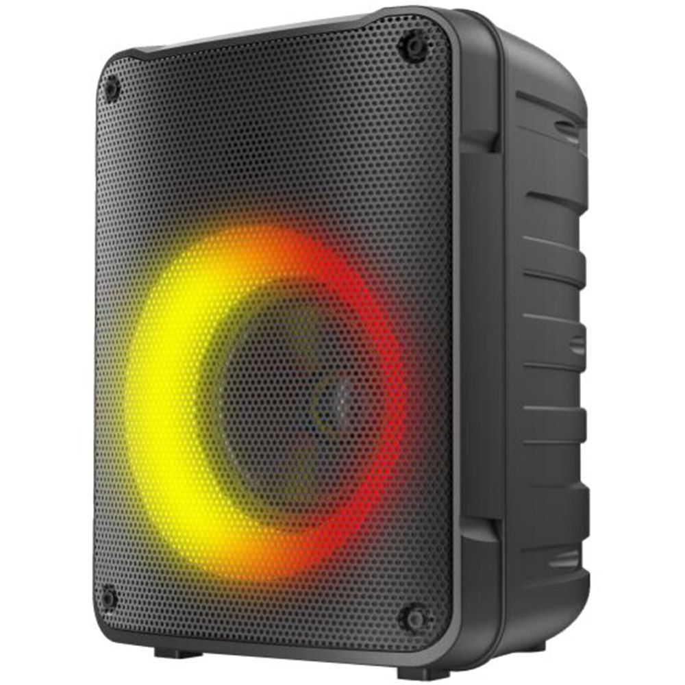 Boxa portabila Akai ABTS V10, Bluetooth 5.0, putere 10W, baterie Li-ion 3000 mAh, slot USB/microSD, cu ecran led, cu led-uri RGB, neagra