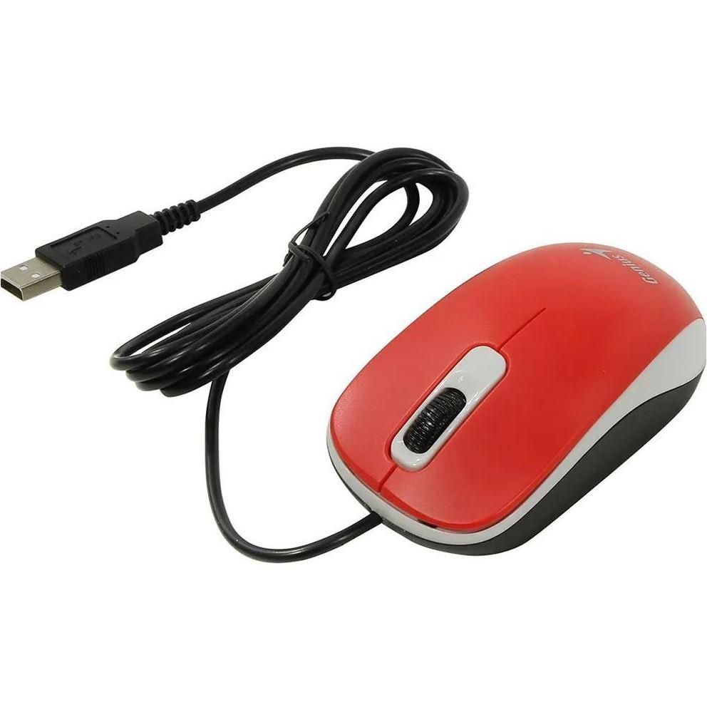 Mouse Genius cu fir, optic, DX110, 1200dpi, rosu, plug and play, USB_1