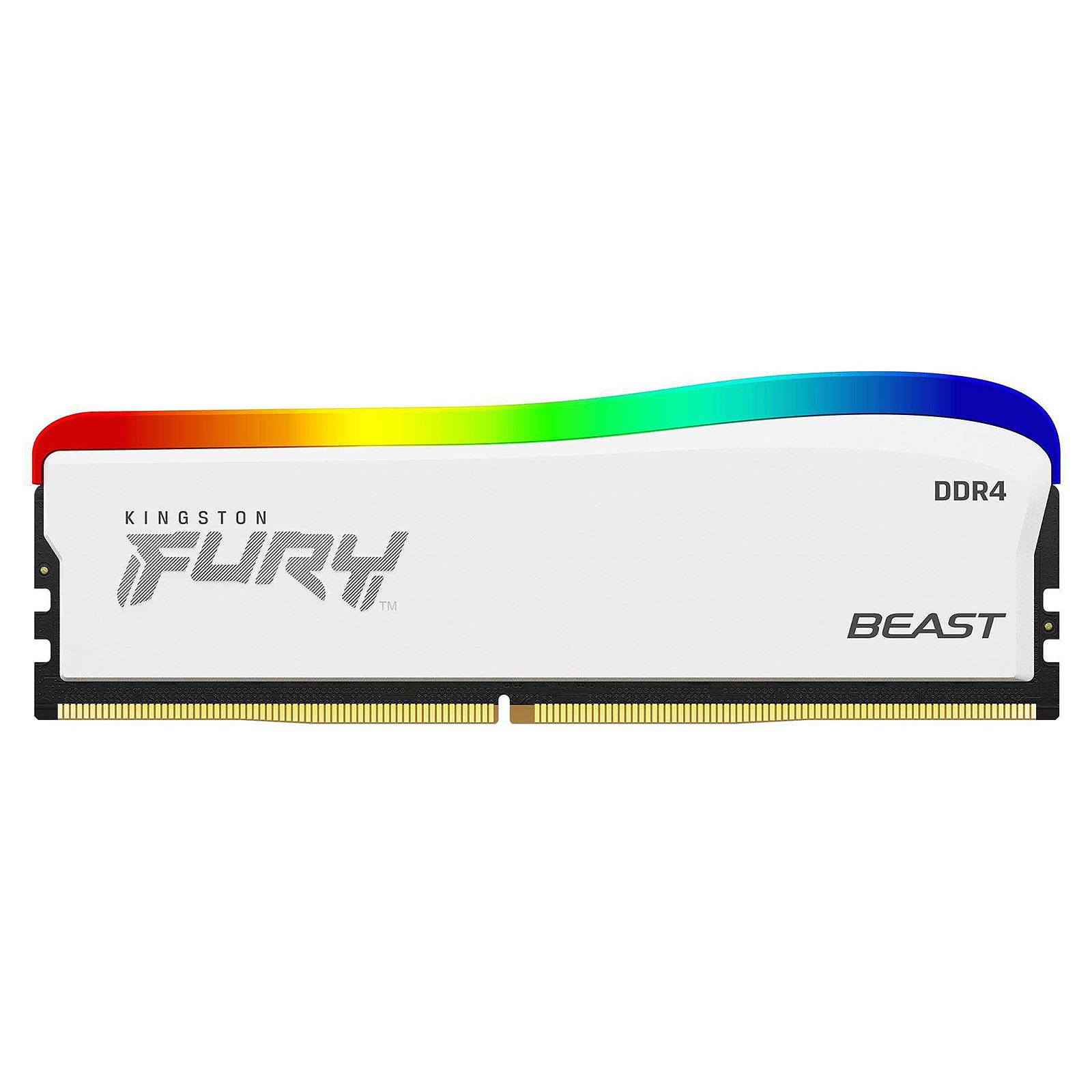 Memorie RAM Kingston Fury Beast White, DIMM, DDR4, 16GB, 3200MHz, CL16, 1.35V, RGB SE_1
