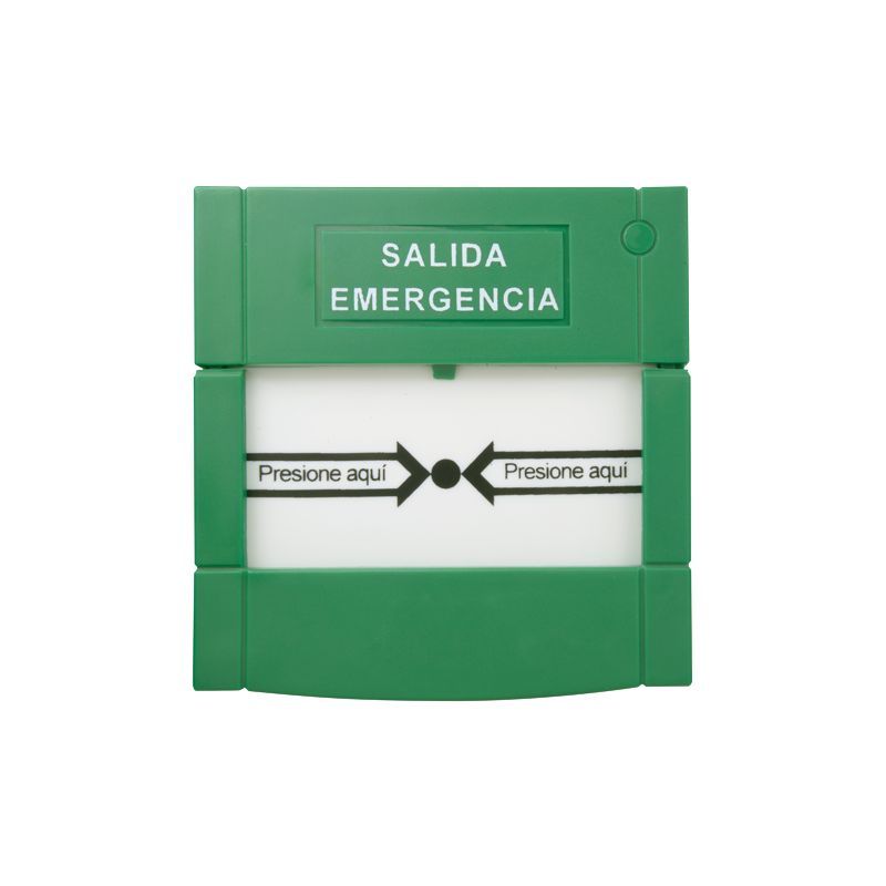 Buton aplicabil din plastic pentru iesire de urgenta Material: plastic, culoare verde 2x contacte NO/NC