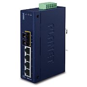 Planet IP30 Slim Type 4-Port Industrial Ethernet Switch + 1-Port 100Base-FX(15KM) (-40 - 75 C)