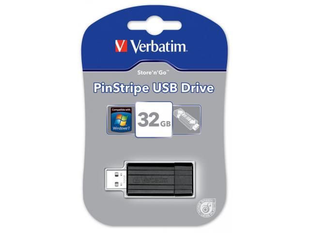 Stick memorie Verbatim Store 'n' Go PinStripe 32GB, USB 2.0, Black_1