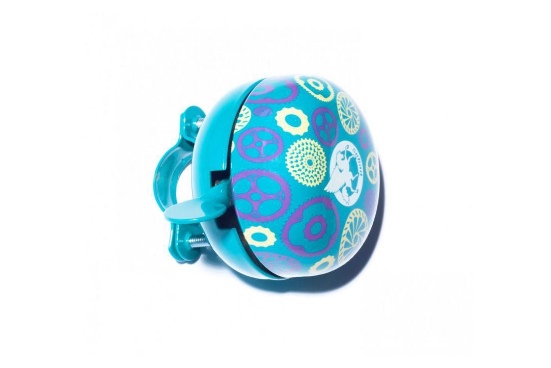 Sonerie Ding-Dong Pegas 60mm, model 6, Otel, Verde cu Mov+Bej