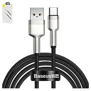 CABLU alimentare si date Baseus Cafule Metal, Fast Charging Data Cable pt. smartphone, USB la USB Type-C 66W, 2m, negru  CAKF000201  (include timbru verde 0.25 lei) - 6953156209770