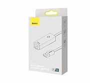 ADAPTOR RETEA Baseus Lite, USB 2.0 to RJ-45 10/100 Mbps Adapter, metalic, LED, gri  WKQX000013  (include TV 0.18lei) - 6932172606046