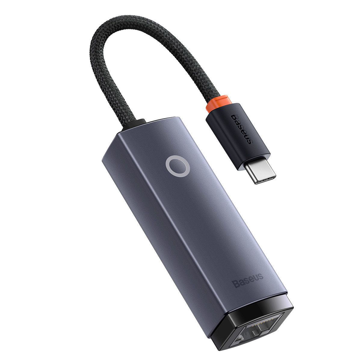 ADAPTOR RETEA Baseus Lite, USB Type-C to RJ-45 Gigabit LAN, metalic, LED, gri  WKQX000313  (include TV 0.18lei) - 6932172606138